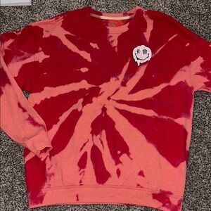 Red Tie-Dye crew neck Sz LARGE